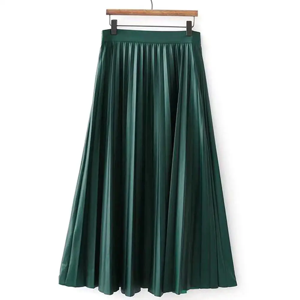 

2019 New Yfashion Women Elegant Charming Fashion All-match High Waist A-line Pleated Casual Skirt