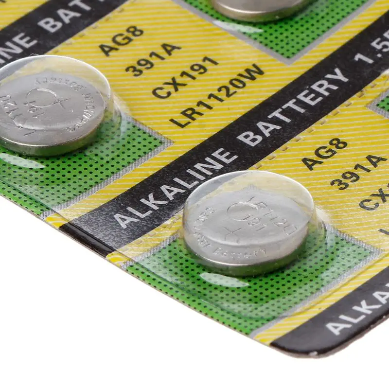 

10PCS Watch Battery AG8 1.55V Li-ion Button Coin Cell Batteries LR1120 391 SR1120 191 LR55 Toys Remote Camera CPU