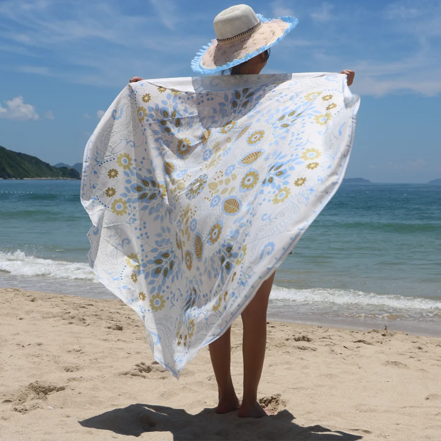 2016 Summer Flower Print Large Beach Towels Indian Mandala Round Beach
