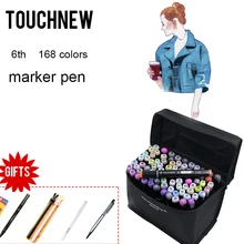 TOUCHNEW 168 цветные маркеры для рисования, двухглавые спиртовые маркеры для архитектурного дизайна, живопись, товары для рукоделия