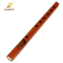 Traditional 6 Hole Flute Clarinet Student Chinese Musical Instruments Profesional Wood Color 33-34cm For Beginners and Amateurs