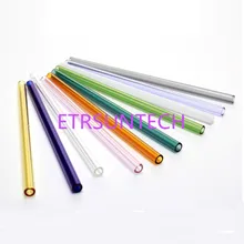 500 шт/Партия Красочные Стеклянные соломинки 20 см x 8 мм соломинки многоразовые трубочки здоровые, многоразовые, экологичные