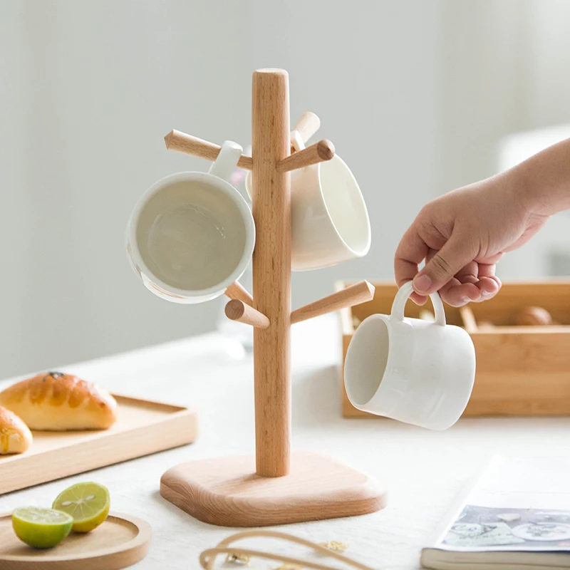 Деревянная вешалка Zakka в форме дерева для кружек кофейных чашек сушилка хранения