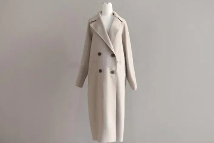long coat Double-Breasted Coat Overcoats womens wool trench coats