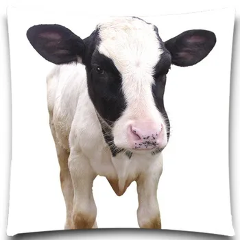 

Square 18" Cotton polyester Decorative Pillow Case Casual Animals Painting Cow ox Pattern for sofa car bedroom 5 size 9 style