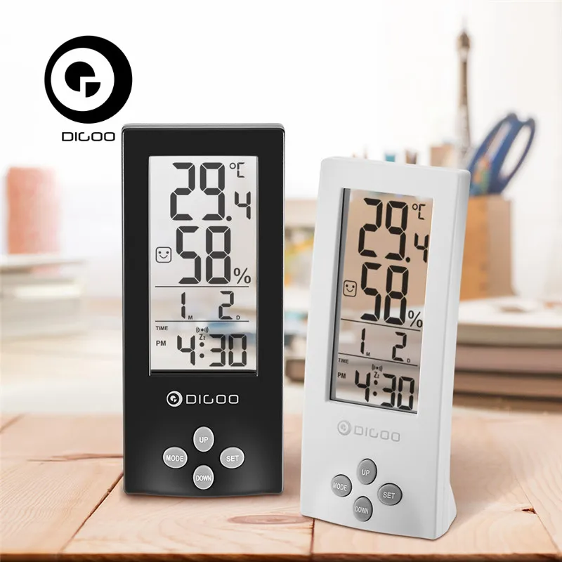 Digoo DG TH1177 Беспроводной цифровой Прозрачный Экран метеостанции Крытый термометр