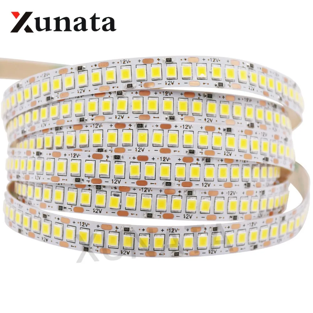 Nuevo  2835 SMD tira LED 240 LEDs/m 5 M 300/600/1200 Leds DC12V alta brillante Flexible cinta de cinta de cuerda LED blanco cálido/blanco frío wGKWzLDJ