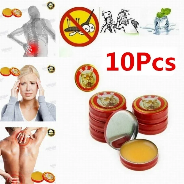 

10Pcs Balm Refresh Cool Headache Dizziness Muscular Relax Essential Oil Tiger Can be used for removing makeup stains