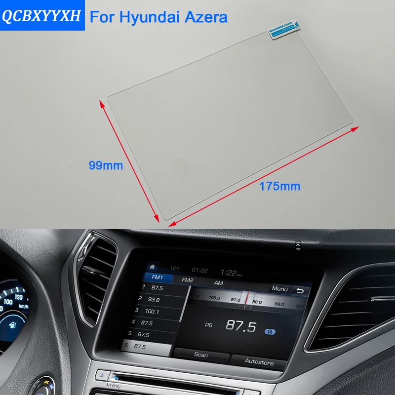 

Car Styling 8 Inch GPS Navigation Screen Steel Glass Protective Film For HYUNDAI Azera Control of LCD Screen Car Sticker