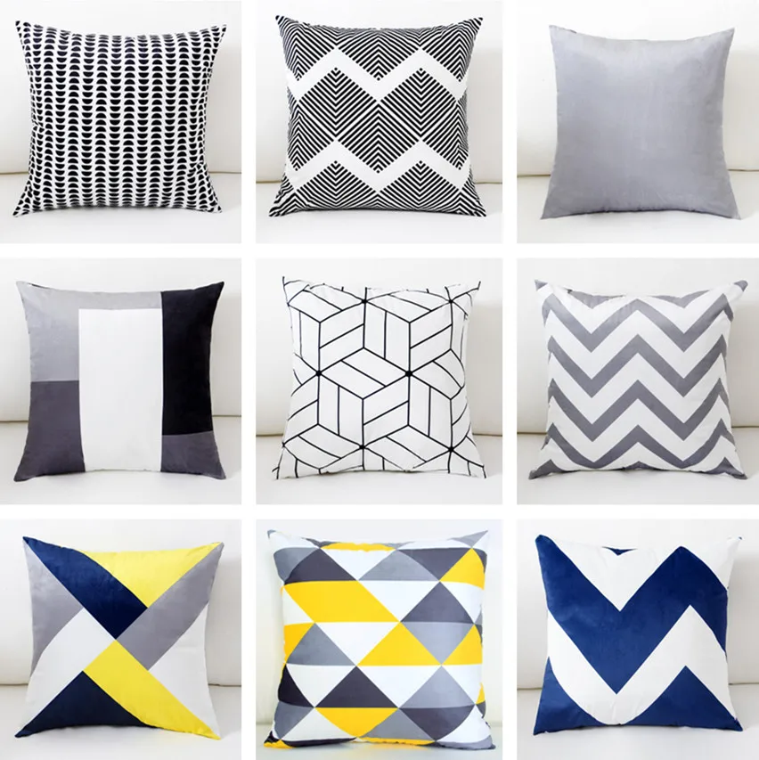 Us 3 99 20 Off Yellow Grey Blue Decorative Cushion Cover Home Decor Velvet Pillow For Sofa 45 45cm Geometric Pillowcase Pillowsham In Us 3 99 20 Off Yellow Grey Blue Decorative Cushion Cover Home Decor Velvet Pillow For Sofa 45 45cm Geometric Pillowcase Pillowsham In