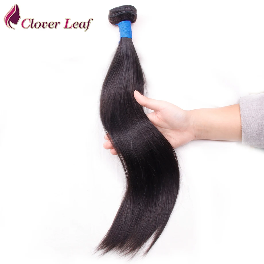 

Clover Leaf Brazilian Straight Hair Bundles 1 Piece Only 100% Human Hair Weaving Natural black Double Weft No Shedding 8-28 Inch