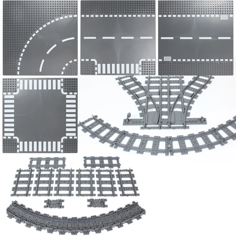 

KAZI NEW Building 98215 Blocks Toys for Children Rail Tracks for Train Straight & Curved furcal & soft Tracks lepingoes train