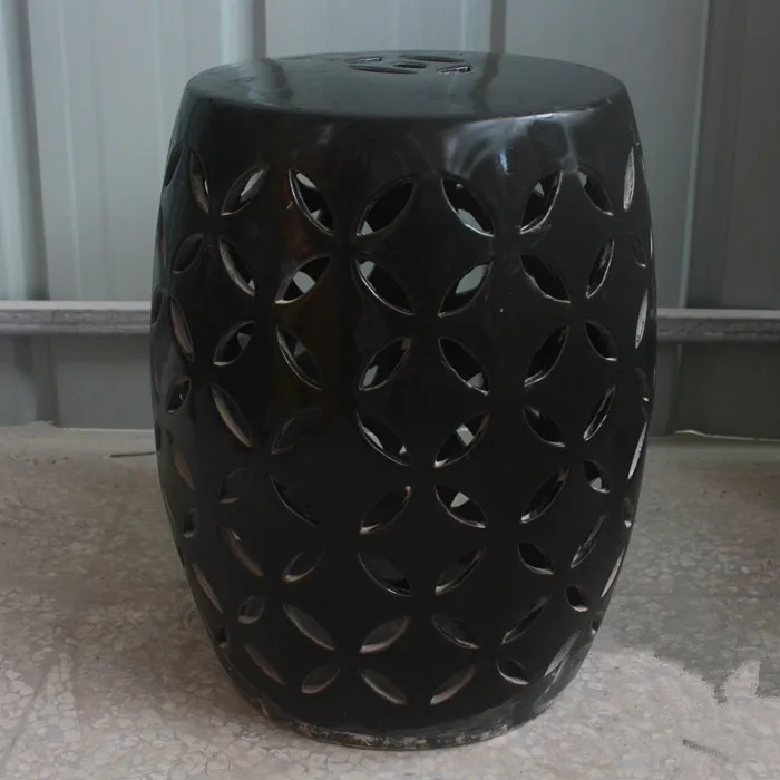 Black Jingdezhen Porcelain chinese garden stools Ceramic toilet stool bathroom stool dressing porcelain stool (1)