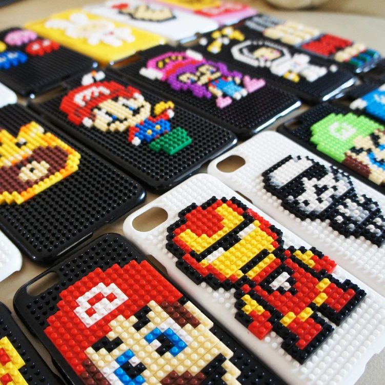3D игрушка DIY чехлы для iPhone XR X XS Max строительные блоки мультфильм крышка 6 6S 7 8 плюс