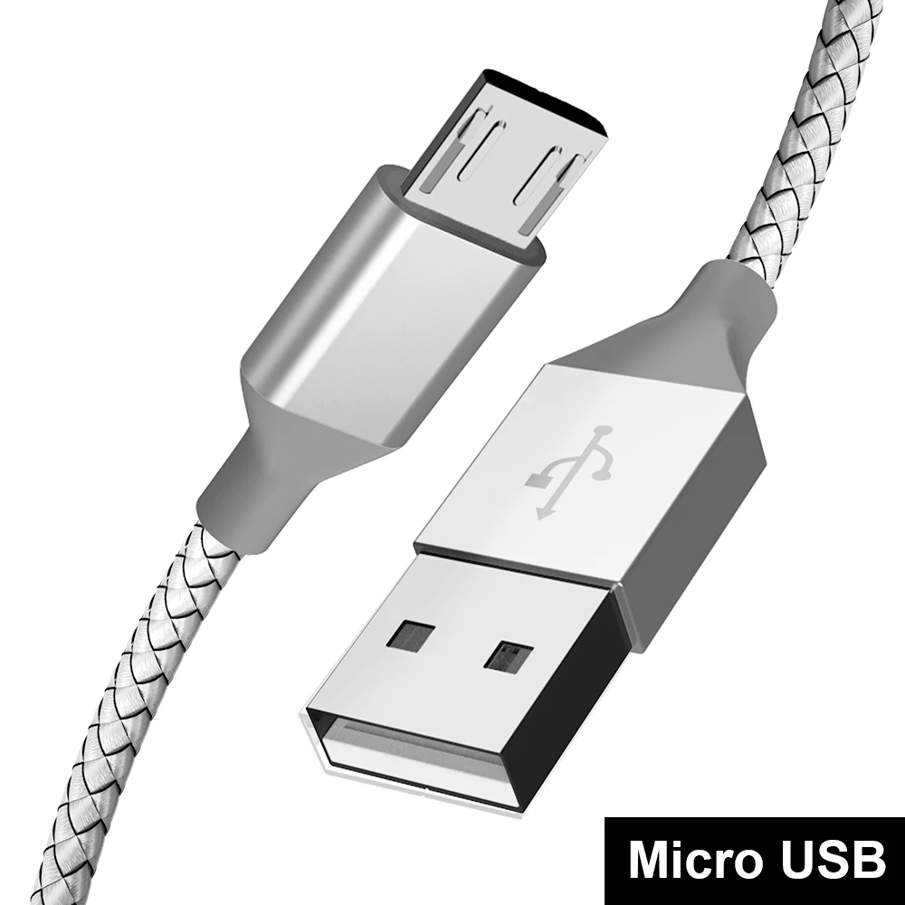 Rápido de carga de Micro USB Cable 1 m 2 m 3 M trenzado de Nylon Smartphone Cable de sincronización de datos para Xiaomi Redmi Note 5 6 pro 4X Huawei Honor 8X