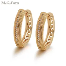 MGFam большие серьги-кольца для женщин золотого цвета AAA+ кубический циркон Shinne Лидер продаж AliExpress модные ювелирные изделия без содержания свинца и никеля