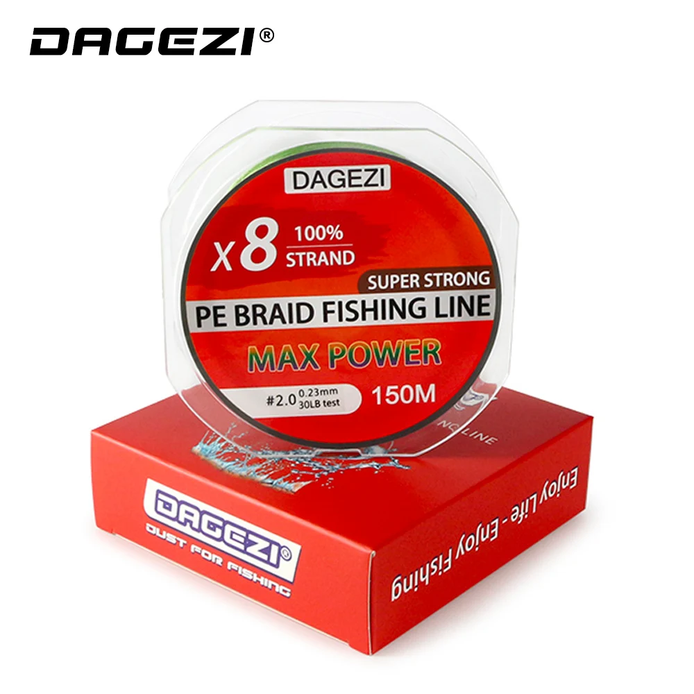 Dagezi سوبر قوية 8 حبلا يحوك 150 متر 10-80LB سلاسة ماركة خطوط الصيد 6 ألوان 100% pe مضفر خط الصيد Dagezi سوبر قوية 8 حبلا يحوك 150 متر 10-80LB سلاسة ماركة خطوط الصيد 6 ألوان 100% pe مضفر خط الصيد