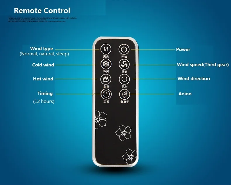 2000 Вт мощность охлаждения/нагрева воздуха вентилятора дистанционного управления анион кондиционер вентилятор 12 часов синхронизации