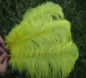 

20 pcs beautiful yellow ostrich feathers 16-18 inches 40-45 cm