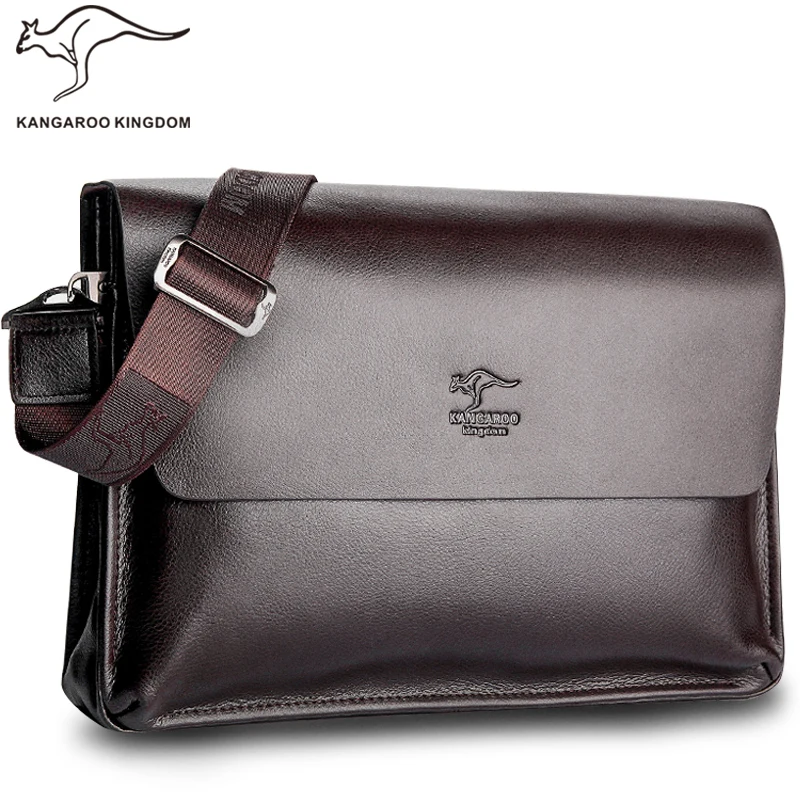 0 : Buy Kangaroo Kingdom Famous Brand Men Bag Leather Mens Messenger Bags Satchel ...