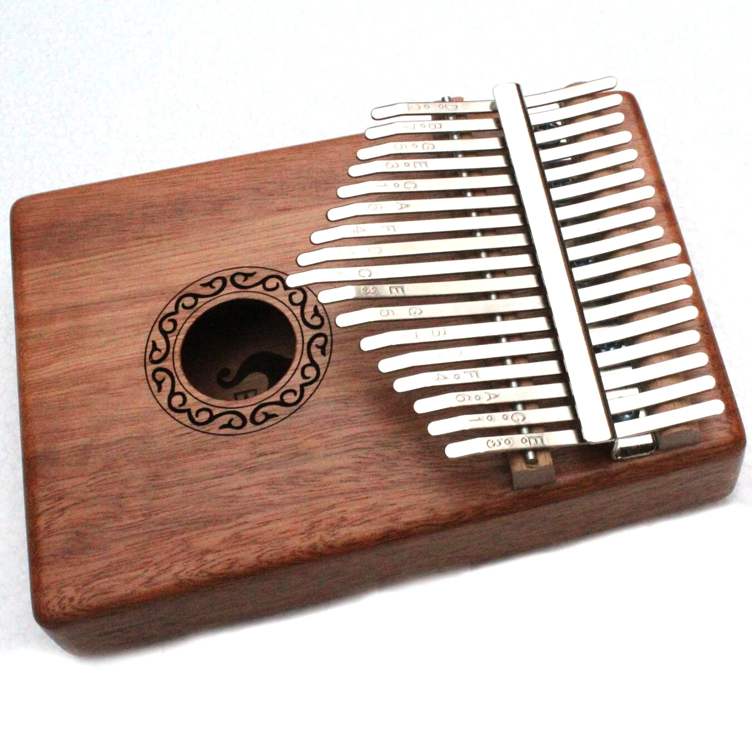 

17 Keys Kalimba Thumb Piano Solid Mahogany Body With Learning Book,Tune Hammer,Cloth Bag,Sticker,Bilingual Instruction