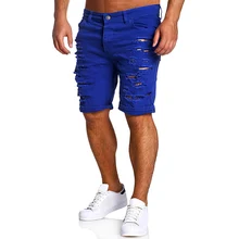 Мужские шорты хлопок бренд Лето Новые дырявые джинсовые шорты модные дизайнерские шорты джинсы мужские облегающие джинсовые шорты мужские Размер m-xxl