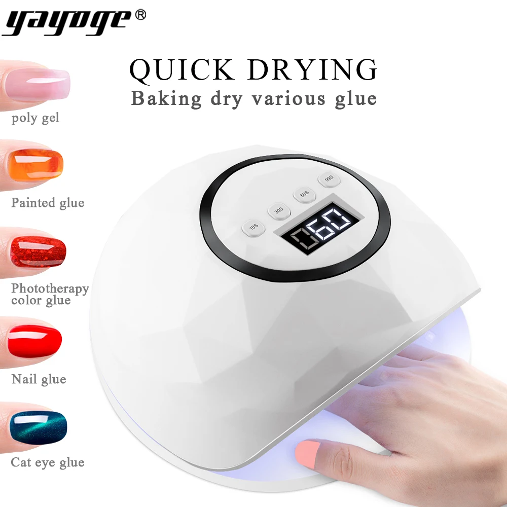 

YAYOGE Nail Dryer 48W UV Lamp LED For All Gels Polish With Infrared Sensing High Power faster dry AUTO