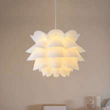 Lámpara de flores de loto para manualidades artísticas, moderna sombra de luz colgante, lámpara de color blanco cálido amarillo, lámpara colgante para colgar, lámpara de habitación, decoración del hogar