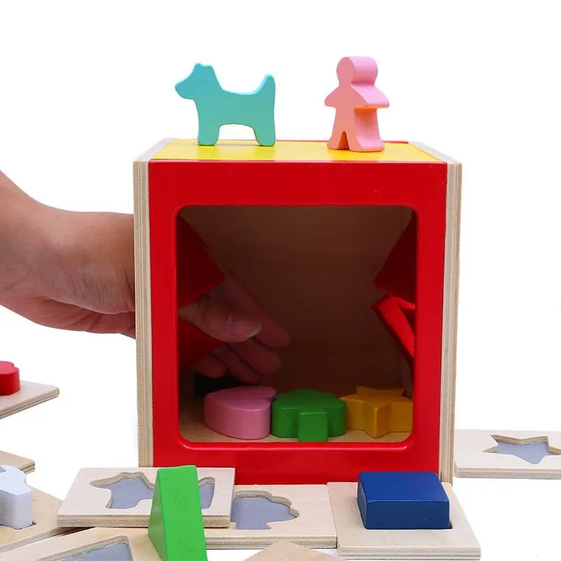

Children's Puzzle Toys Blind Put-together Box Hand Brain with Enlightenment Toys Touch Guess Wooden Toys