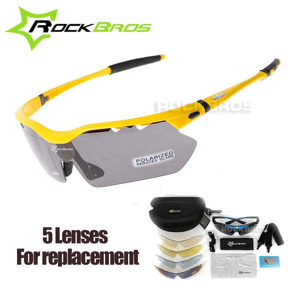 RockBros, 5 линз, TR90, поляризационные, велосипедные очки, близорукость, рама, для спорта на открытом воздухе, UV400, солнцезащитные очки, велосипедные очки, MTB, велосипедные солнцезащитные очки