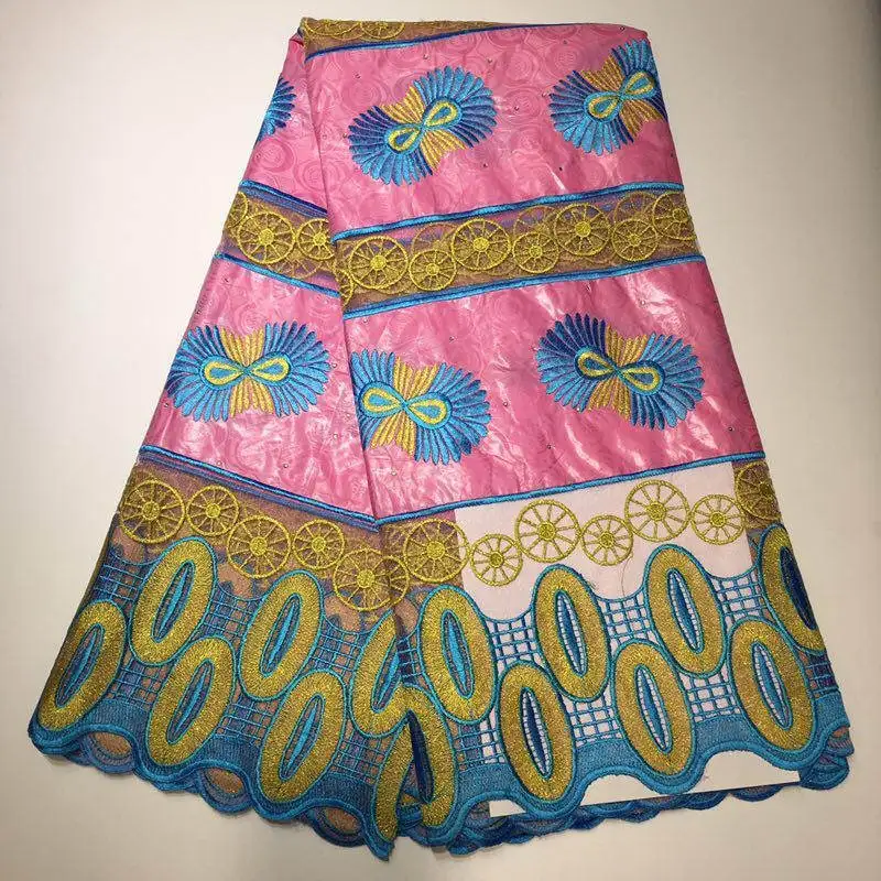 

WG!Embroidered bazin riche getzner with tulle lace fabric African Bazin fabric for women dress ! J41981