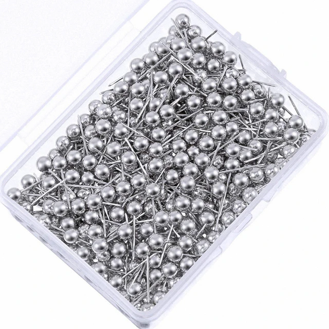 400 PCS Gold Silver Color Map Tacks Push Pins, with Round Plastic Head and  Steel Point Thumb Tacks Pin Office School
