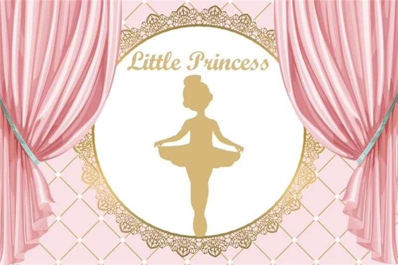Laeacco Pink Princess Backgrounds Ballet Dancing Girl Baby Birthday Party Poster Photography Backdrops Photocall  Photo Studio