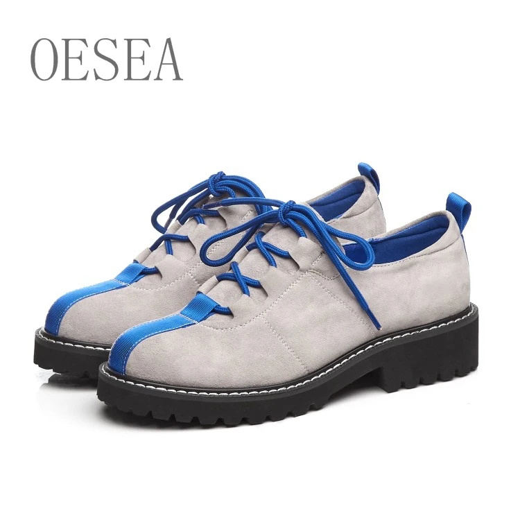 

shoes 2019 new spring fashion casual mixed colors sheep suede comfortable cross lace-up round toe women's single shoes