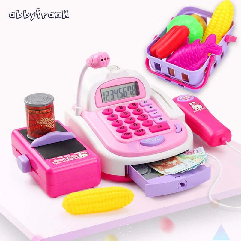 Electronic Cash Register Kit Toy Pretend Play Supermarket Calculator