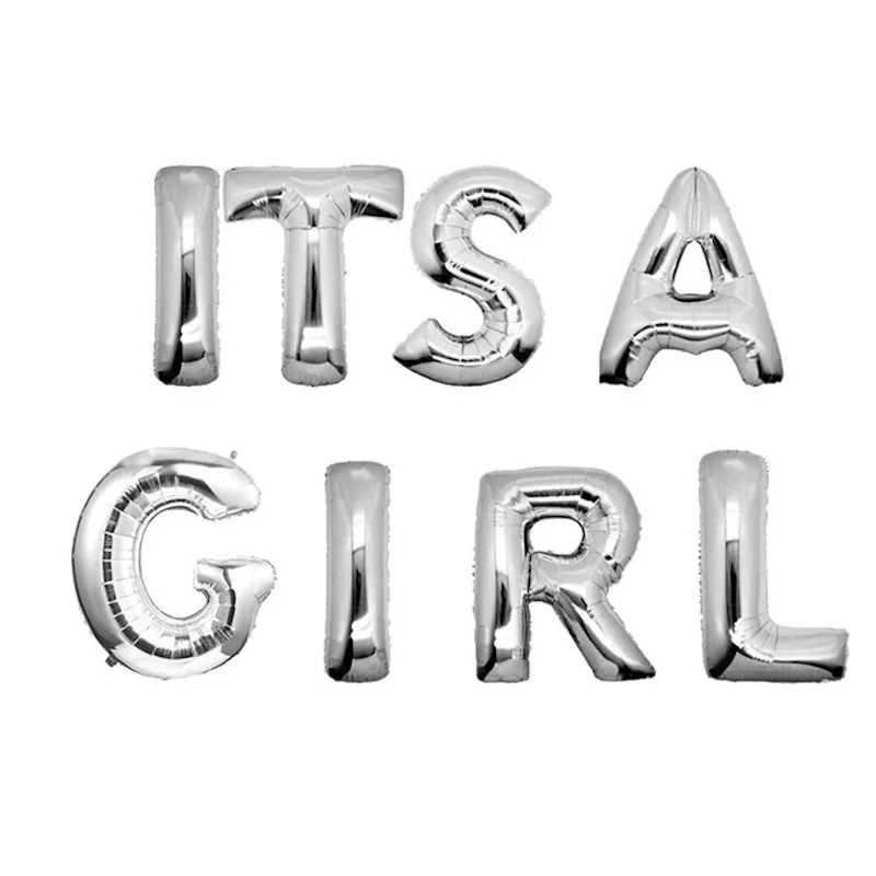 1set ITS A BOY GIRL Baby Shower Party Balloons Rose Gold Silver Birthday Party Supplies Letter Foil Balloon 1set ITS A BOY GIRL Baby Shower Party Balloons Rose Gold Silver Birthday Party Supplies Letter Foil Balloon