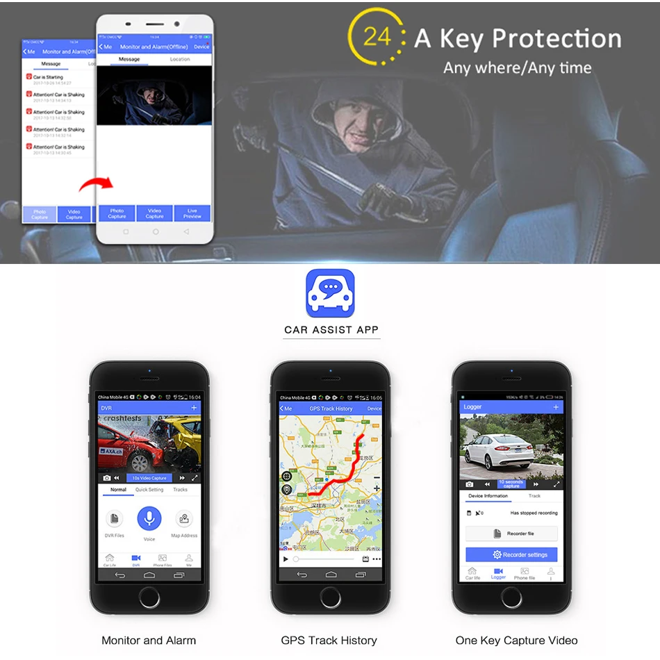 Anstar 10 дюймовый большой экран автомобильный видеорегистратор 4G Android