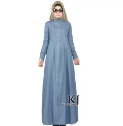 2016 Ислам Повседневная Абая, для мусульман модные Джинсовое платье Турецкая женская одежда Паранджа Большие размеры Дубай Арабский djellaba