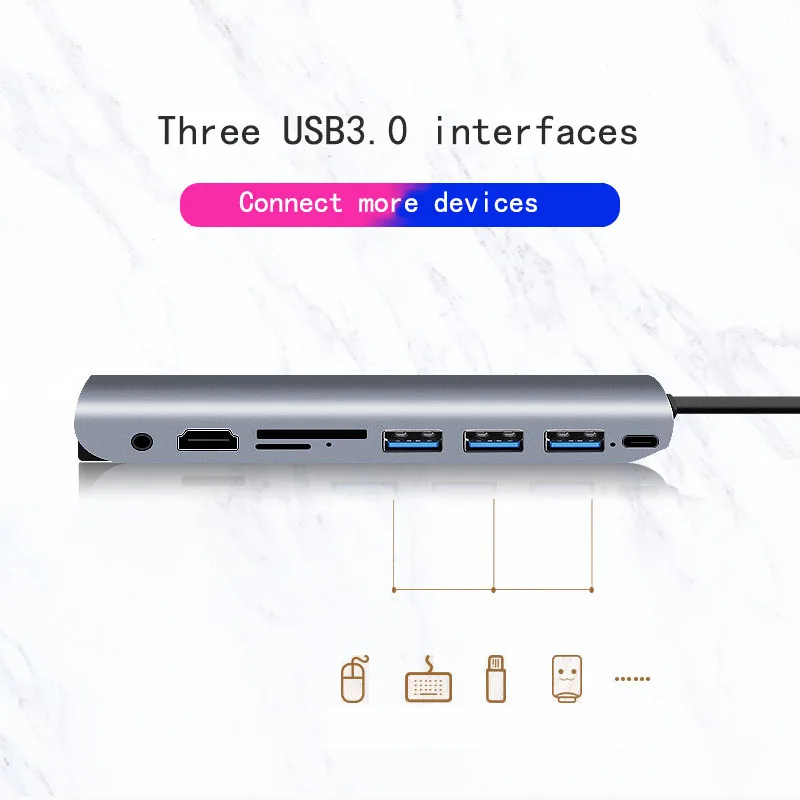 Док станция с разъемом типа C HDMI VGA USB концентратор питания для ноутбука Macbook Pro HP DELL