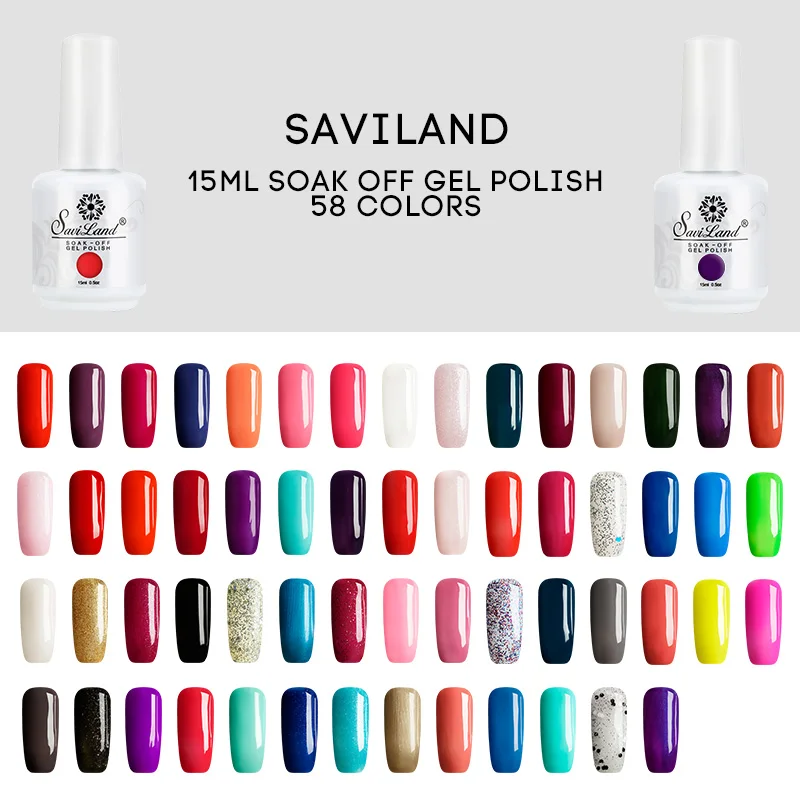 

Saviland 15ml Nail Gel Polish Poly Gel Varnish Builder Gel Long Lasting Manicure 58 Colors Top Coat Base Primer Nail Lacquer