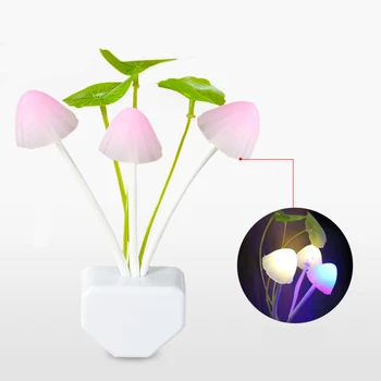

Night Light Mushroom Lamp Sensor Novelty 85v-260v 3 Led Bulbs Emergency Motion Ac Of A Plug Colourful Fungus Z90