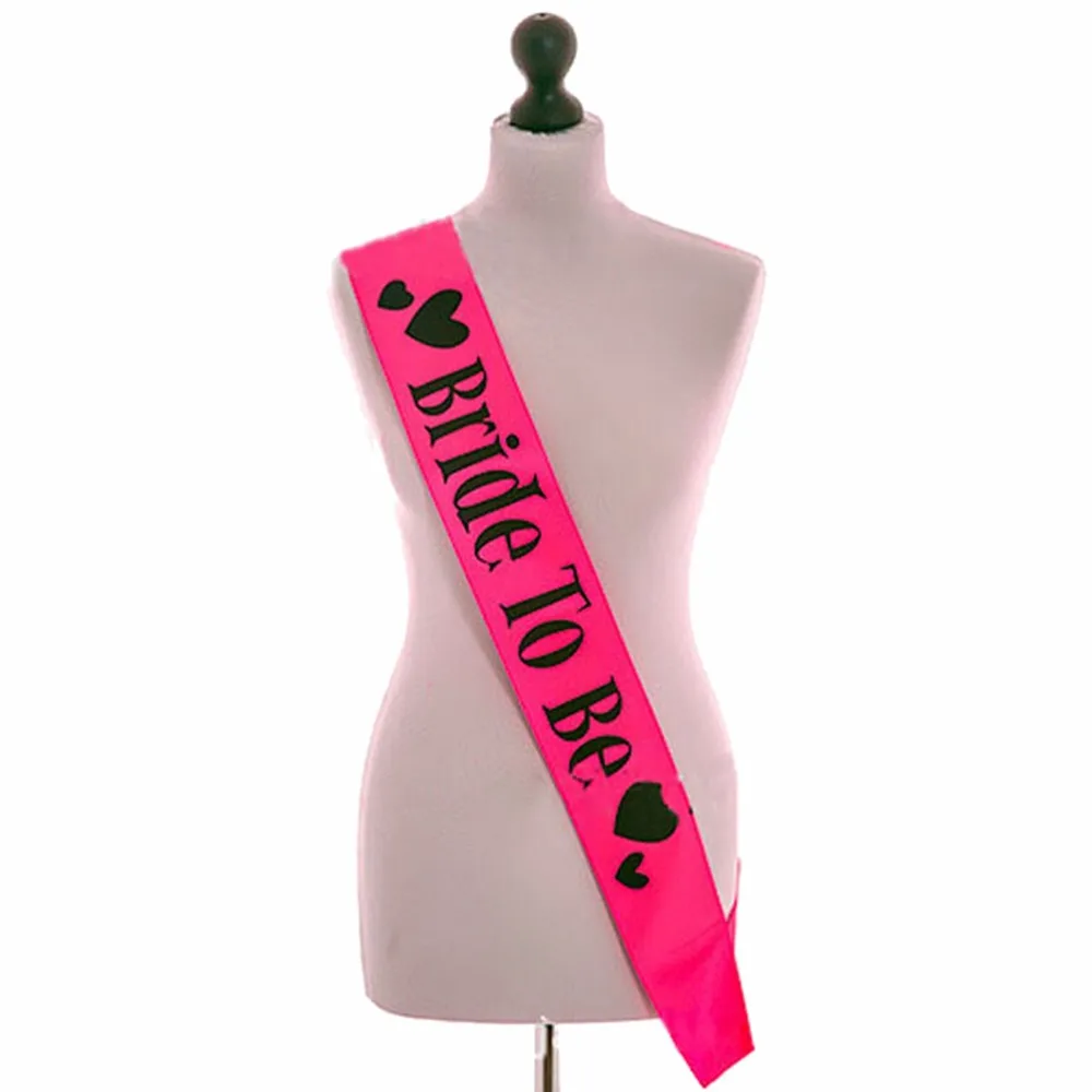 Hot Pink Hen Party Sash Satin Black Write Bride To Be Sash Hens Night