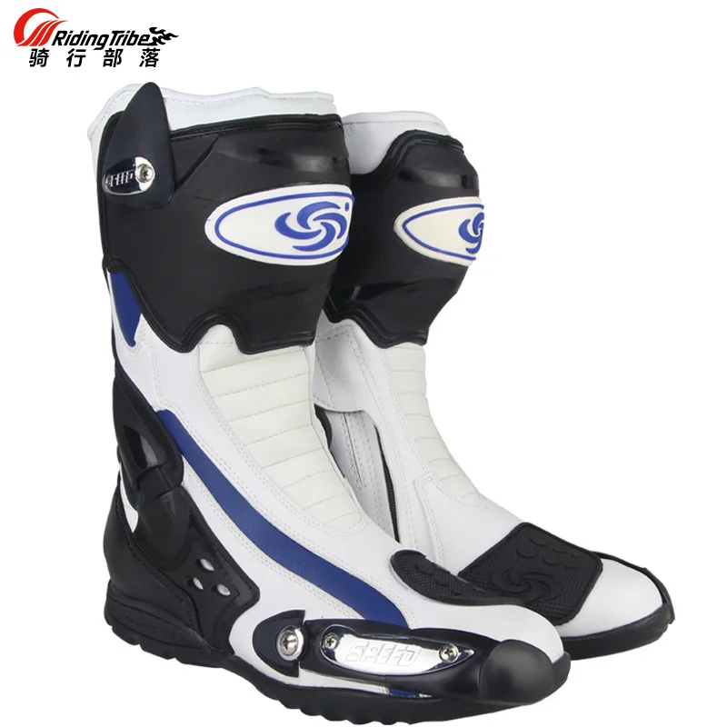 Botas de Moto de carreras de cuero de microfibra resistentes al desgaste para Motocross