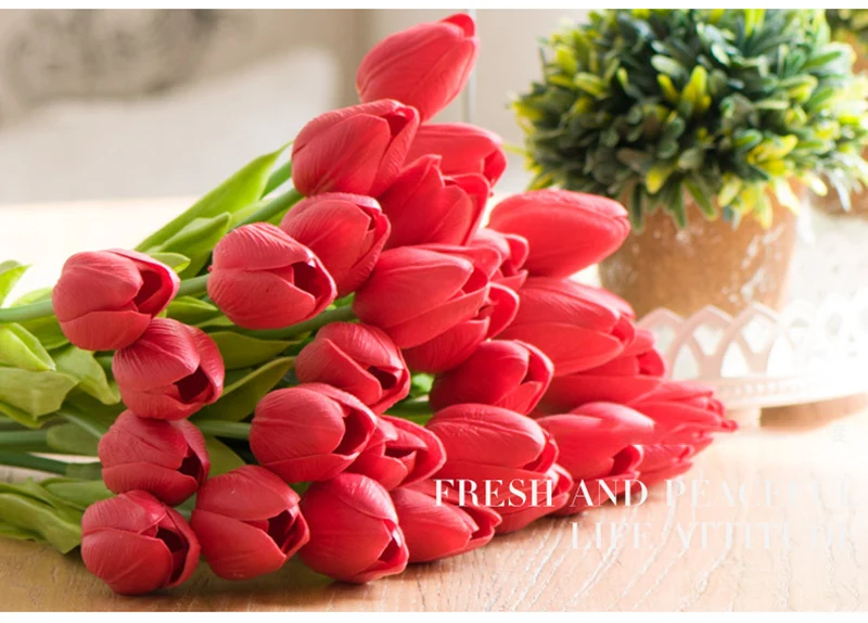 1 шт. ПУ-тюльпаны искусственные шелковые цветы настоящие цветные Artificiales Para Decora мини-Тюльпан для дома Свадебные украшения цветы