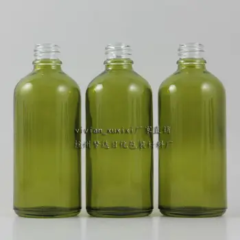 

100ml olive green Glass Essential Oil Bottle Without any cap,could match with sprayer/pump/dropper cap,glass container,18mm