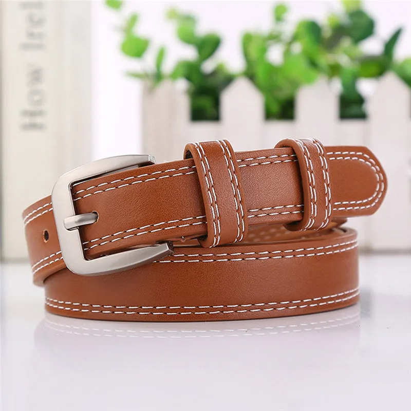 Fashion Ladies Leather Lined Jeans Belt  Belt Hollow Lesisure Double Cable Belt for women fashion accessories 40FE1314