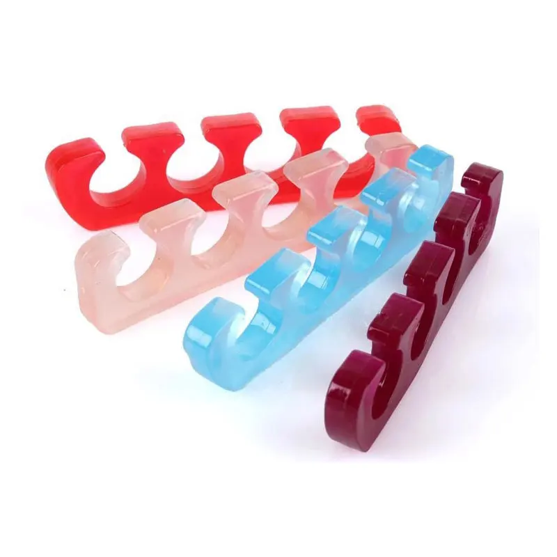 

1pair Reusable Soft Silicone Foam Toe Separator / Finger Spacer For Pedicure Manicure Nail Ar't Tool Feet Care