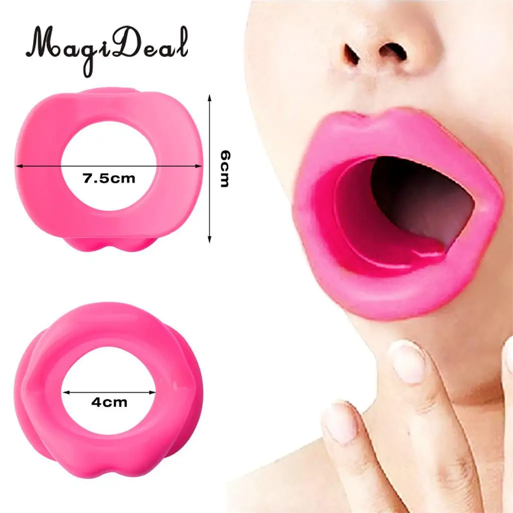 Silicone Face Lift Slimmer Lip Trainer Tightener Face Slim Exerciser Muscle Oral Exerciser Anti-Wrinkle Mouth Pink 