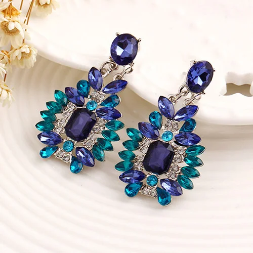 Hot Royal Blue Water Drop Crystal Rhinestone Statement Dangle Hot Royal Blue Water Drop Crystal Rhinestone Statement Dangle Earring Fancy Luxury Summer Style Earrings For Women In From
