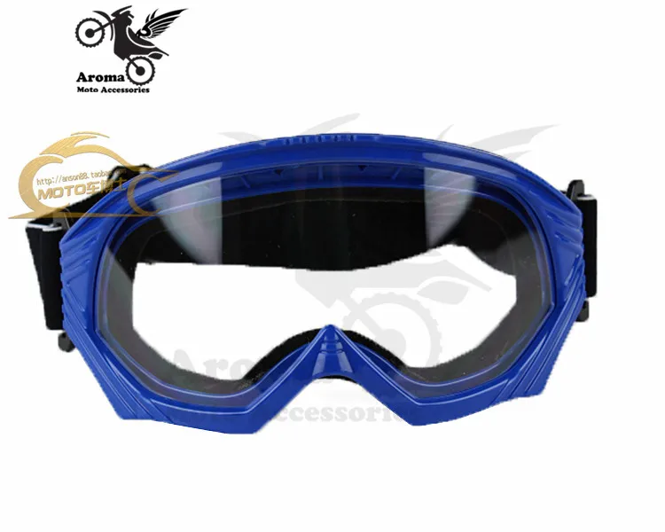 Синий, красный, черный, прозрачные линзы, универсальные ветрозащитные, защита от ветра, moto cross, rbike, очки для глаз, мотоциклетные очки, скутер, мото - Цвет: Синий